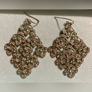 Silver Earrings with rhinestones